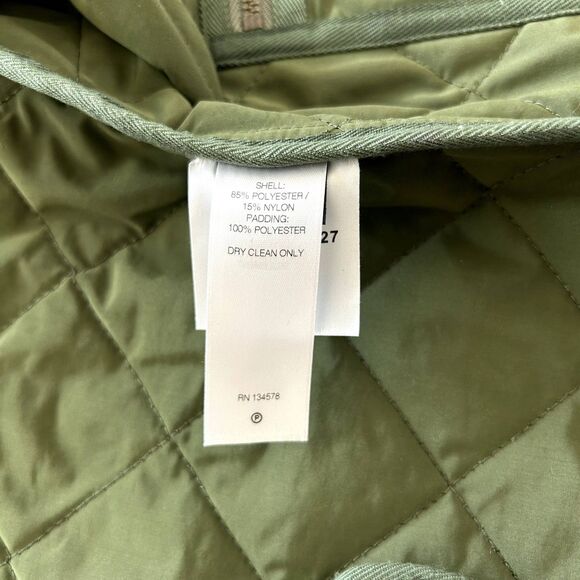 EUC Vineyard Vines Green Quilted Dorset Military Vest Corduroy Collar Size Small - Picture 9 of 10